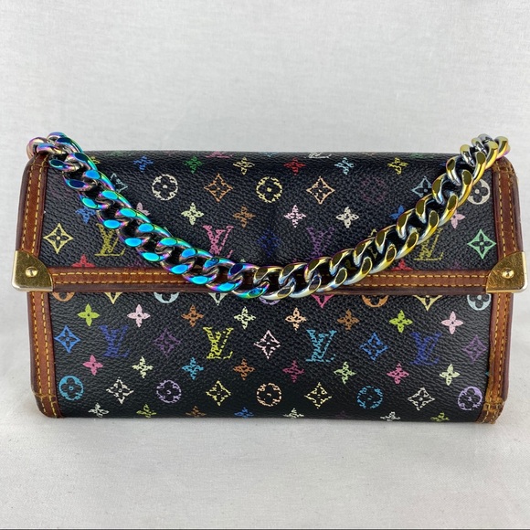 Louis Vuitton Handbags - LOUIS VUITTON Black Multicolor Wallet on Chain